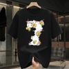 Fun Flower 7Pattern Printed Four Seasons Mens and Womens Tshirts Short Sleeves Loose and Comfortable