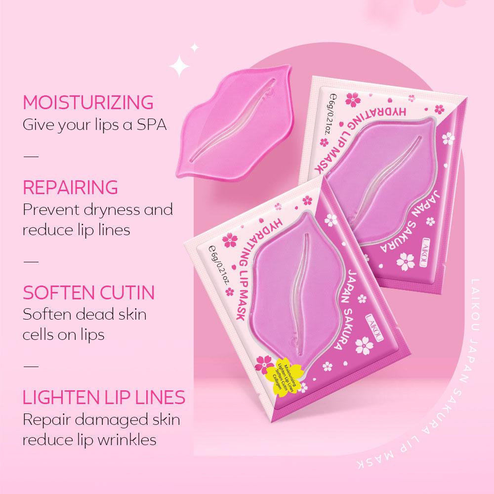 3/5/10 PCS LAIKOU Cherry Blossom Lip Mask 6g Lip Care Moisturizing Nourishing Lip Patch