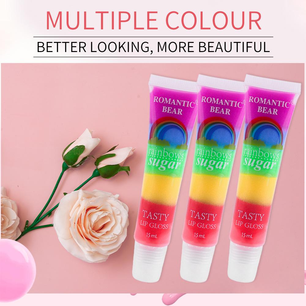 6 Colorful Lip Oil Moisturizing Lip Gloss Fade Lip Lines Rainbow Jelly Lipstick Brightening Lip Glaze Lip Stick