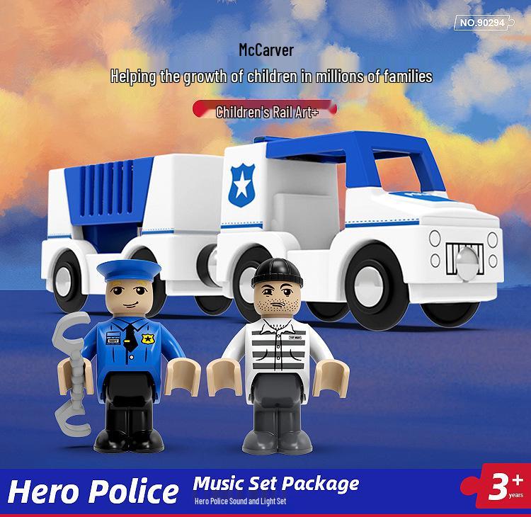 Sound & Light Track Car Police Station Fire Rescue Role-Play Toy for Kids