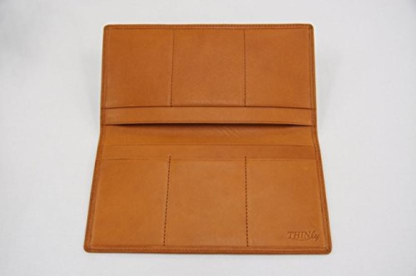 Swingly Men's Slim Long Wallet, Made in Japan, EWSLBT01, Camel