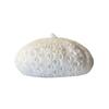 Solid Color Beret Hat Hollow Out Hollow Out Hat Stylish Double Layer Beret  Autumn Winter