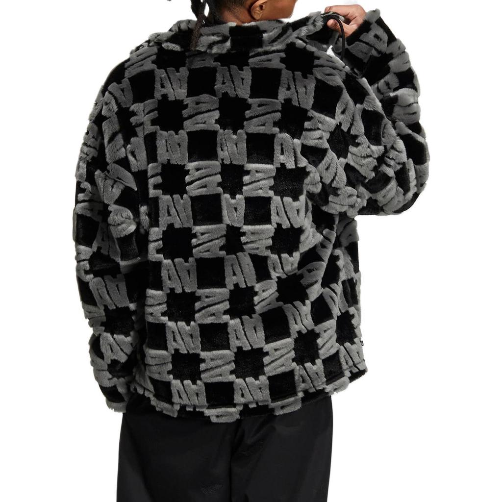 Adidas Originals Fw22 All Over Logo Print Zip-Up Fleece Jacket Unisex Jackets Black HR3453
