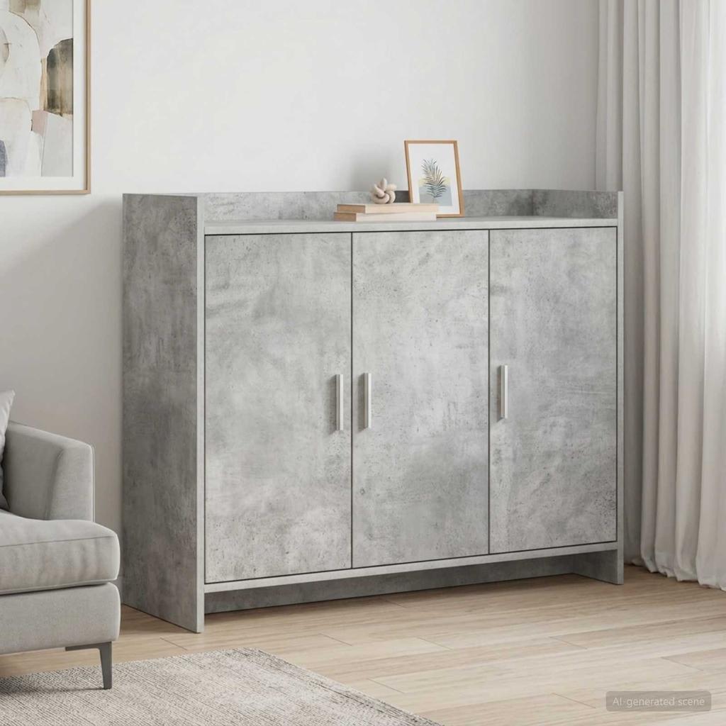 Sideboard Concrete Grey 98.5 x 33 x 80 cm Engineered Wood