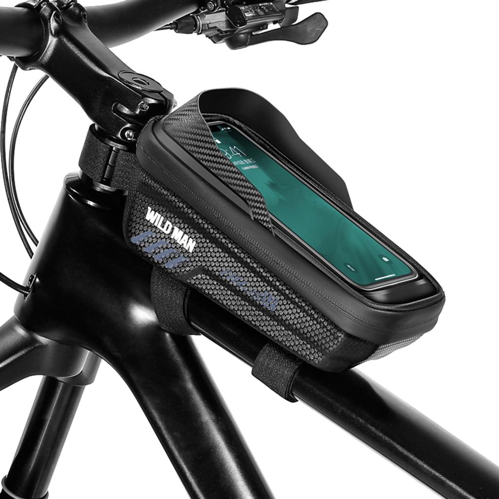 Bike Phone Bag Waterproof Top Tube Bag Bicycle Touchscreen Phone Mount Bag Cycling Frame Bag Fits