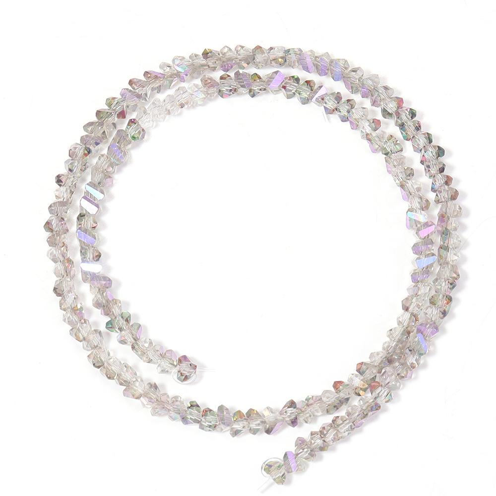 120pcs/lot 4mm Triangular Crystal Glass Beads Loose Beads Spacer Beads For Jewelry Making DIY Bracelet Necklace Accessories