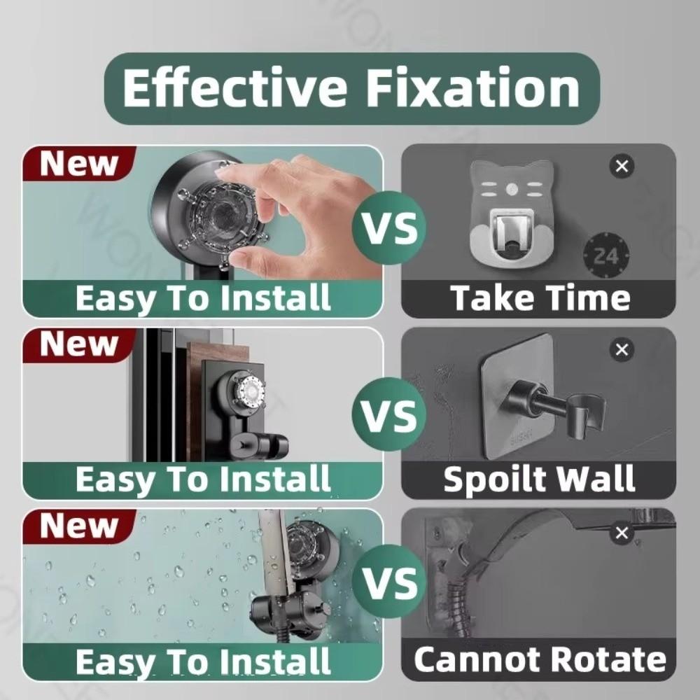 Removable Wall Mount Bracket 360° Adjustable Showerhead Holder Home Organization