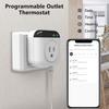 Programmable Smart WiFi Thermostat Plug Outlet, Wireless Electric Plug-in Temperature Controller with App Remote Control. Compatible with Alexa and
