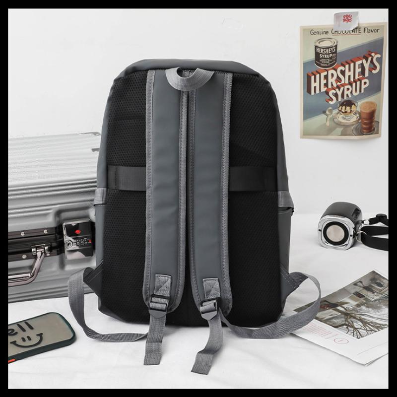 Unisex Advanced PU Schoolbags for College Students High School Elegant Black 3 Pcs Set Backpack with Study Bag Pencil Box