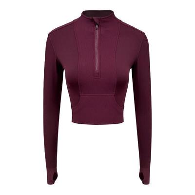 Damen Halbreißverschluss Langarm Yoga & Lauf Top