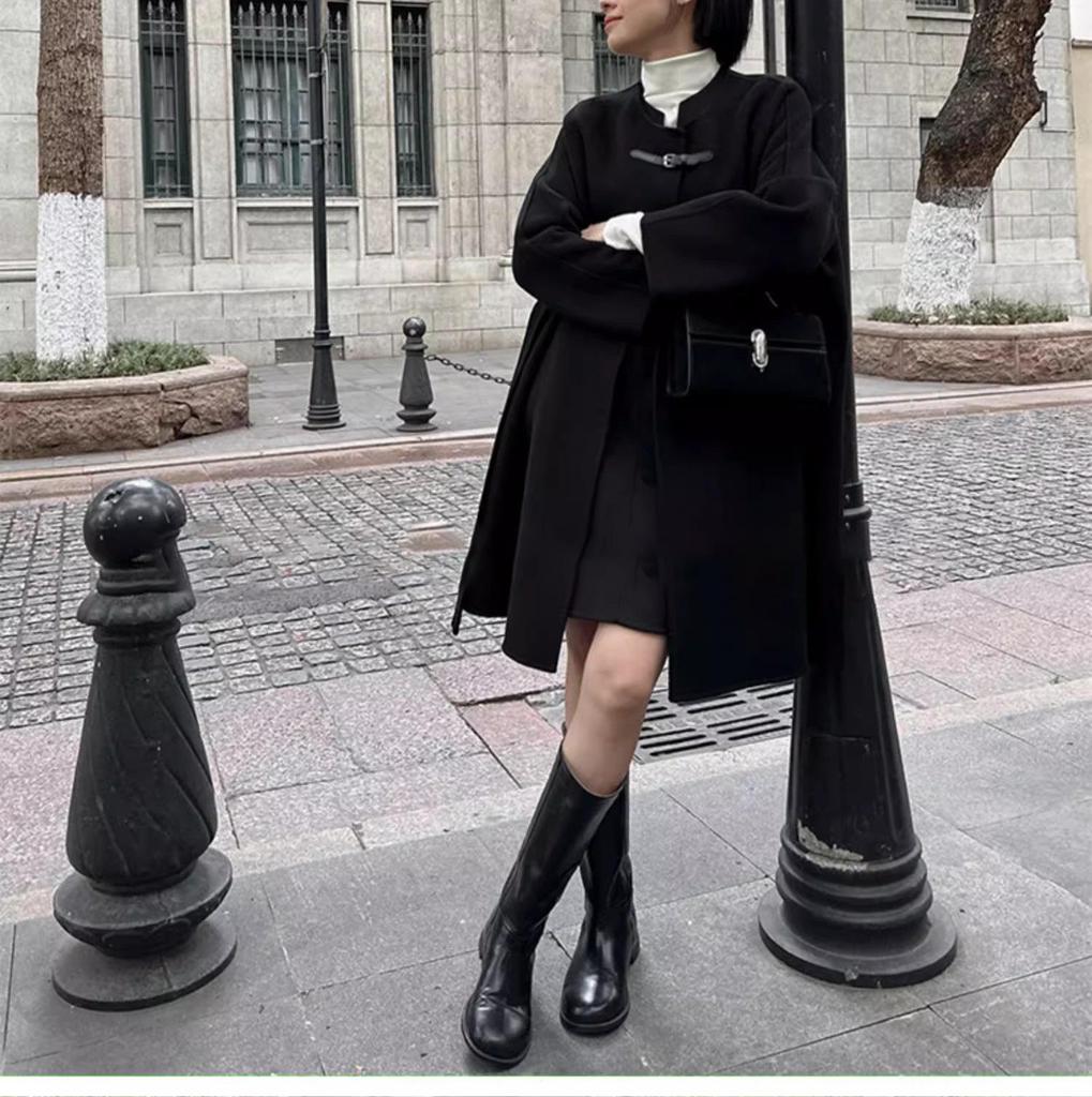 Autumn/Winter V-Neck Wool Vest Dress - Stylish Slimming Design