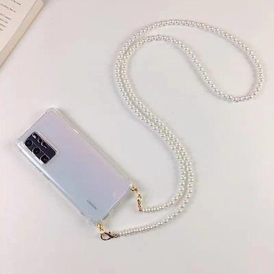 For Samsung A31 A21 A11 M11 A21s M01 A01 Core A10e A20e S20fe S8 Plus S7edge Korean Luxury Pearl Crossbody Necklace Lanyard Case