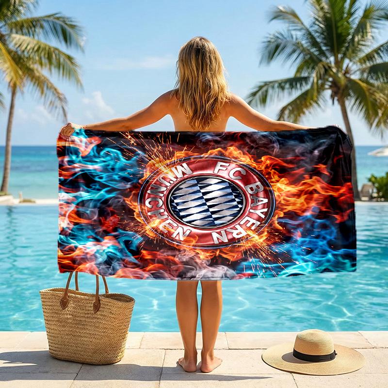 Bayern Munich Print Quick Dry Beach Towel Microfiber Absorbent Portable Travel Swimming Towel