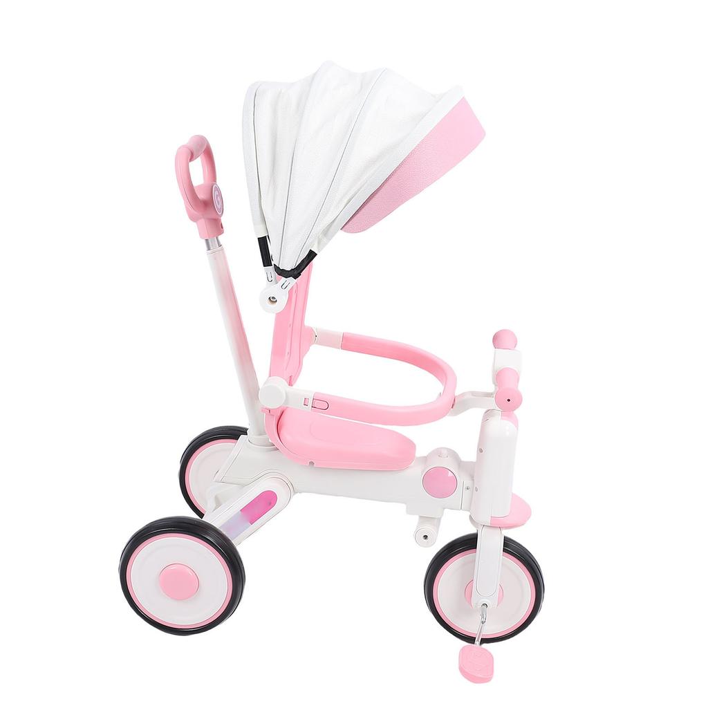 Baby Tricycle with   Parents Push Handle Music Light Folding Canopy Toddler Kids Trike for 18 Month to 5 Years Boys Girls