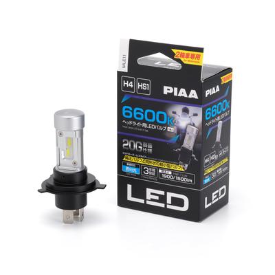 PIAA Motorcycle Headlight Bulb, LED, 6600K, Controllerless, Waterproof/Dustproof (JIS S2), Hi 1900/Lo 1500lm, H4/HS1, 12V, 20/20W, Vibration Resistant