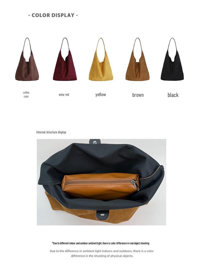 Harajuku Women's Canvas Tote Bag - Large Capacity, Solid Color, Crossbody & Mother-Child Style