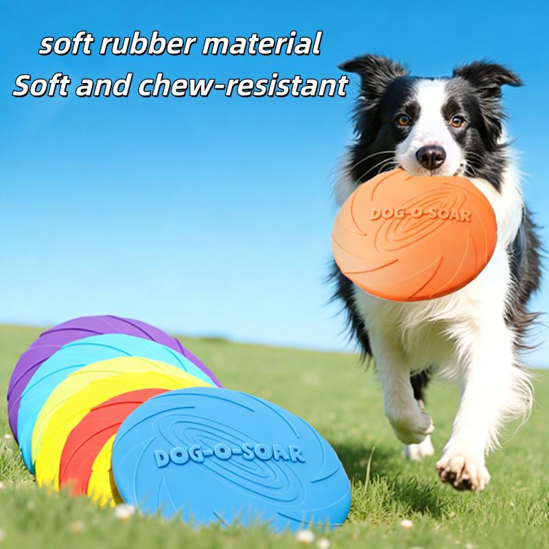 Silicone Flying Disc Toy Interactive Flying Saucer for Dogs Cats Chew Resistant Dog Frisbee Puppy Training Fun Outdoor Pet Game