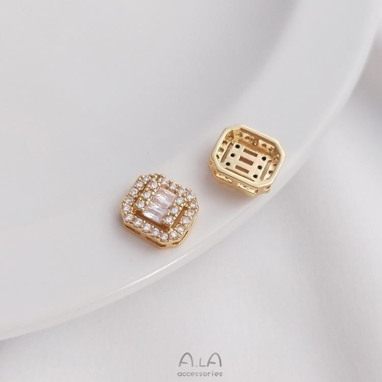 

Разделительные бусины из циркония с наполнением золотом 14 карат: Квадратная, Круглая, Маркиза и Капля для DIY украшений