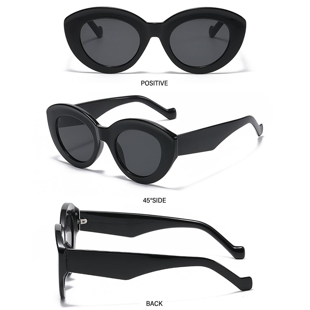 Trendy Eyewear Retro Sun Glasses Thick Frame Oversized Sunglasses Oval Sun Glasses
