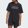 Adidas Letter Logo Print Loose Short Sleeve Basketball T-Shirt Women Tops Black IT9941