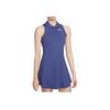 Nike Solid Color Comfortable Breathable Versatile Polo Neck Sleeveless Dress Women Dresses Blue Purple CV4838-510