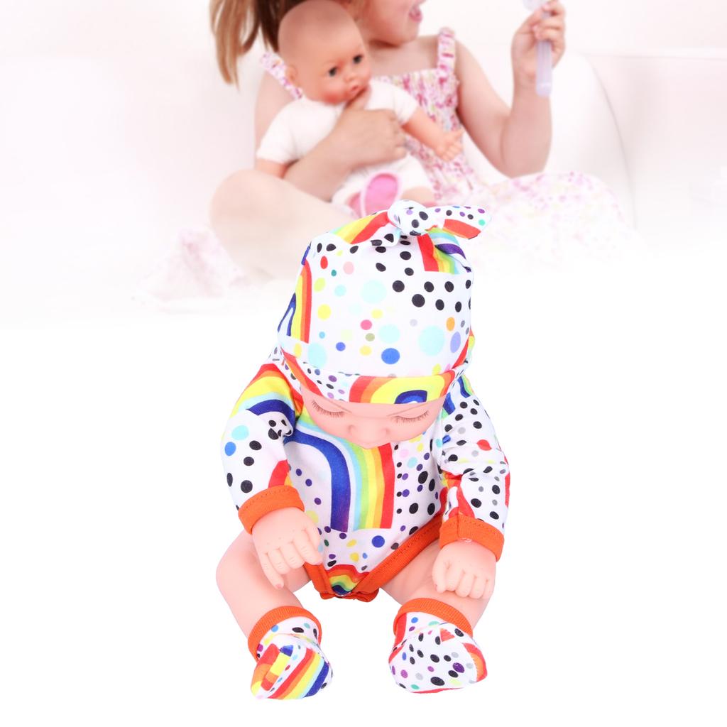 Simulated Cute Doll Baby Doll Kid Birthday Gift with Colorful Clothes 25cm