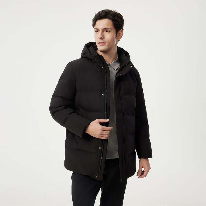 Tanboer Men's Detachable Hood Loose Fit Down Jacket 510505D