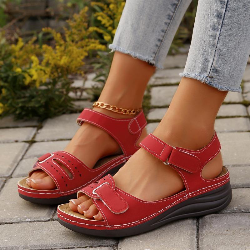 Women's Plus Size Roman Sandals Velcro Fish-Mouth Casual Outdoor Shoes