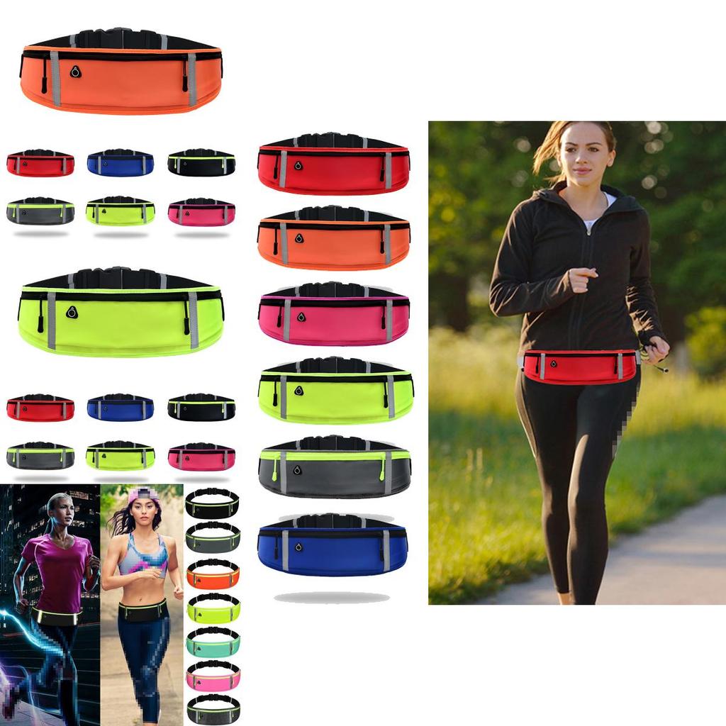 Waterproof Reflective Running Belt With Multi-pockets And Sealed Zipper For Sports