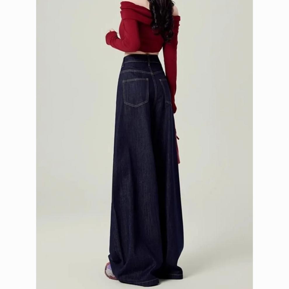 Jeans Amples à Taille Haute pour Femme - Grande Taille, Style Décontracté Printemps