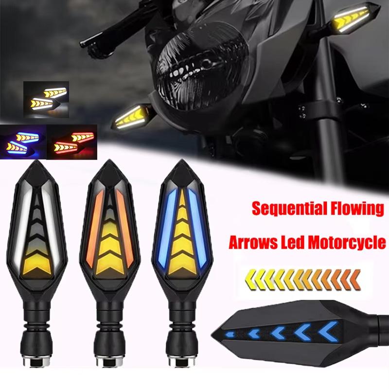 Double Side Flowing Turn Signal Lights Built-in Relay Sequential Flashing Blinker Lamp 12V Motorcycle LED Turn Signal Light
