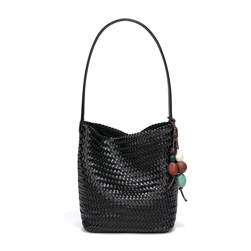 

25 early autumn new woven hobo large-capacity tote bag medieval bag slack lazy shoulder large bag bucket bag