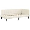 Corner Bed Frame with Mattress and Headboard 2 Pcs Cream Velvet