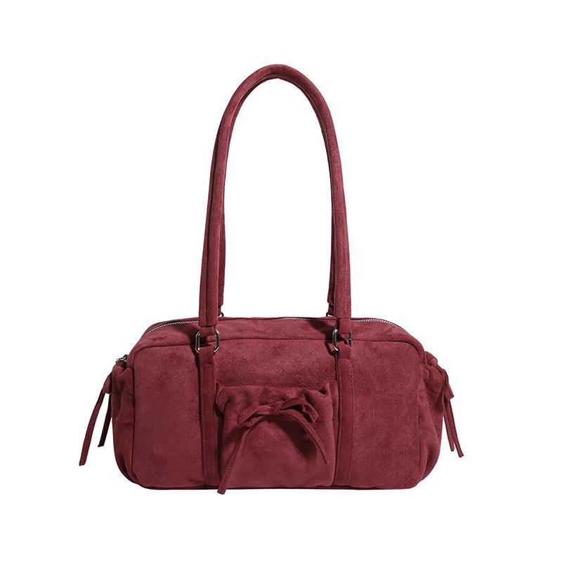 Stylish and Casual Single-shoulder Bag for Women, Simple and Fashionable Bow Hand-held Boston Bag