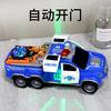 Electric Universal Dancing Police Car Rotating Music Light Automatic Door Police Electric Car