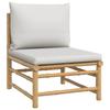 vidaXL 3-tlg. Garten-Lounge-Set mit Hellgrauen Kissen Bambus