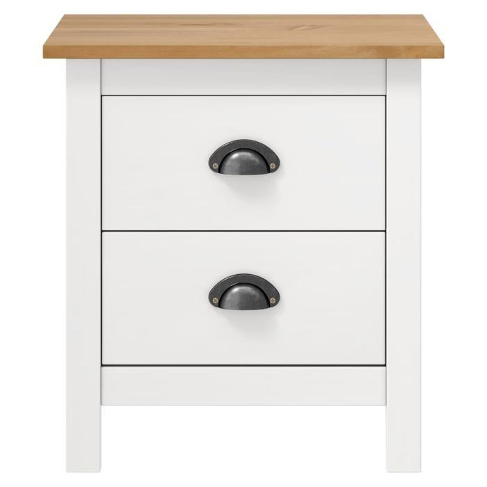 VidaXL Bedside Table Hill White 46x35x49.5 Cm Solid Pine Wood 288906