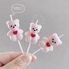 5pcs/set Pink Brown Cartoon Little Bear Shaped Candle Birthday Holiday Couple Party Cake Decoration