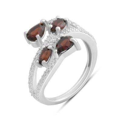 Silberring mit natürlichem Granat 2,325 Karat, Gewicht des Schmuckstücks 3,43 g (2182023)