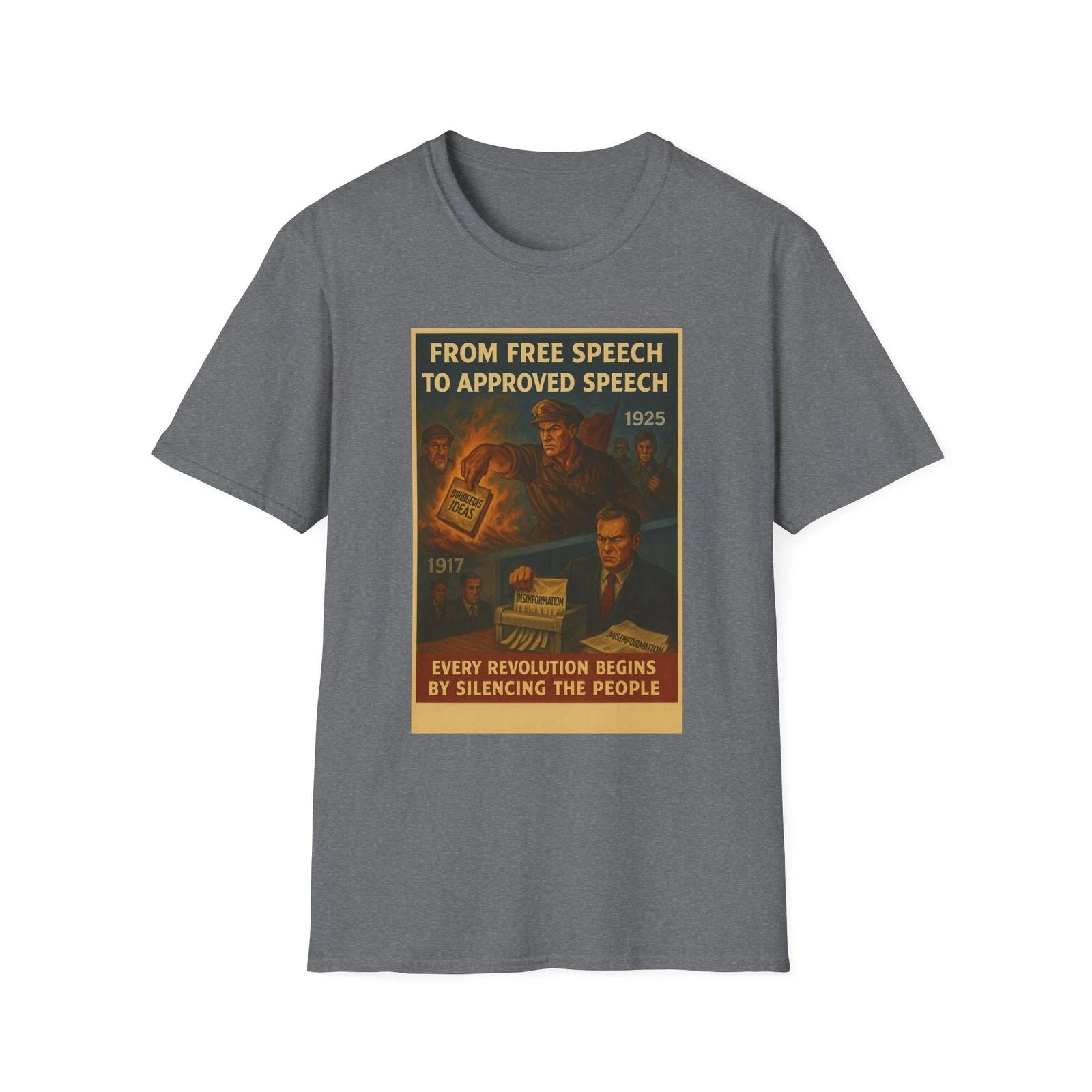 From Free Speech To Approved Speech Shirt, Anti-Marxist American Pride Tee, 2A S