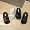 Height-increasing French Polka Dot Black Platform One-word Drag Women's Leisure Vacation Versatile Sandals Summer New Models