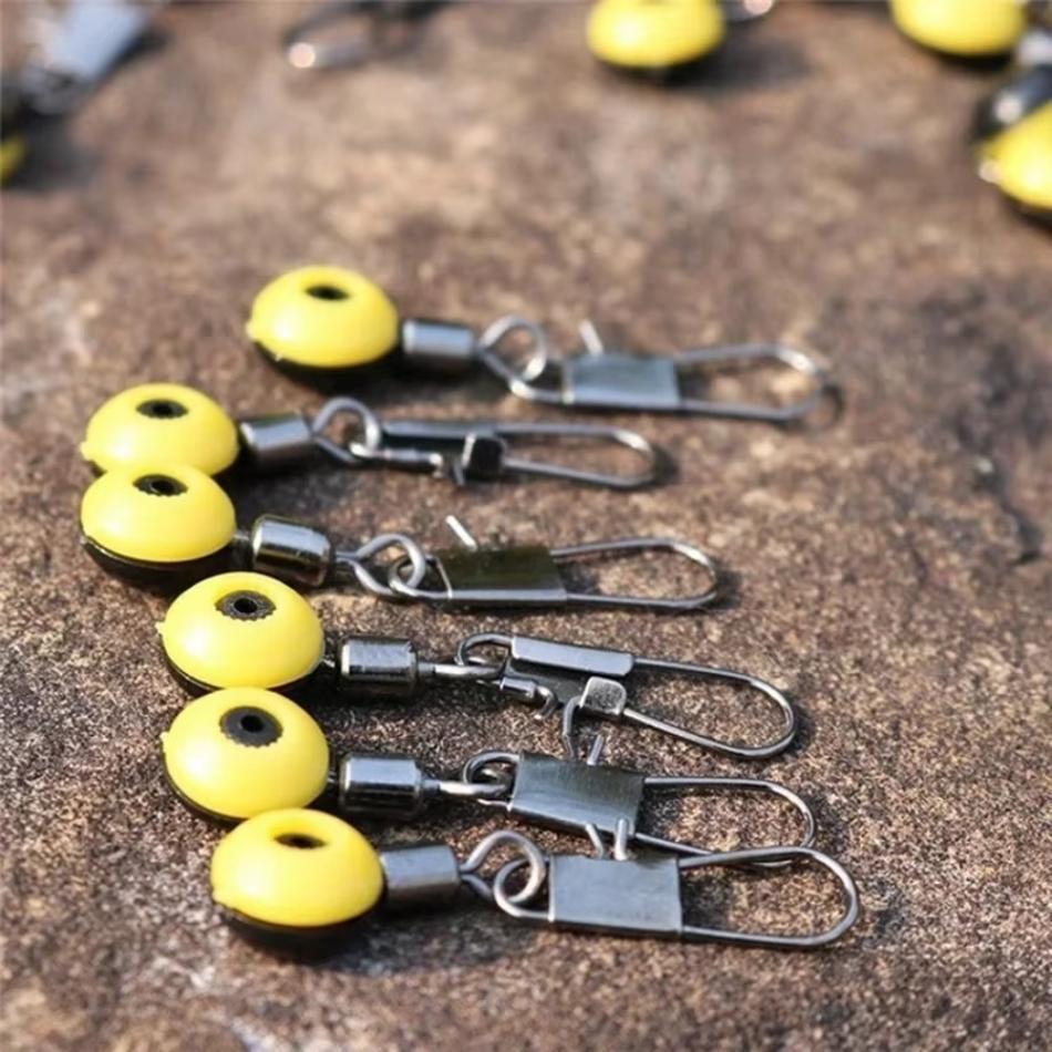 30 Pcs Sea Fishing Space Beans Medium Yellow and Red Bean Connectors Fishing Gear Accessories Outdoor Fishs Articles