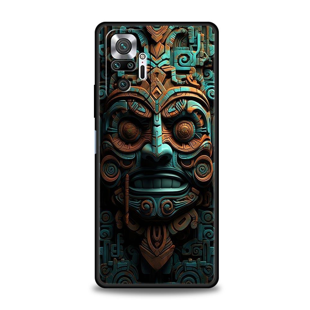 Vintage Totem Painting Phone Case Cover for Redmi 14C 10C Note 15 14 13 12 10 11 K40 Pro Plus 5G Shockproof Soft TPU Shell Bags