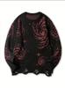 Winter Retro Abstract Loose Knit Pullover Sweater