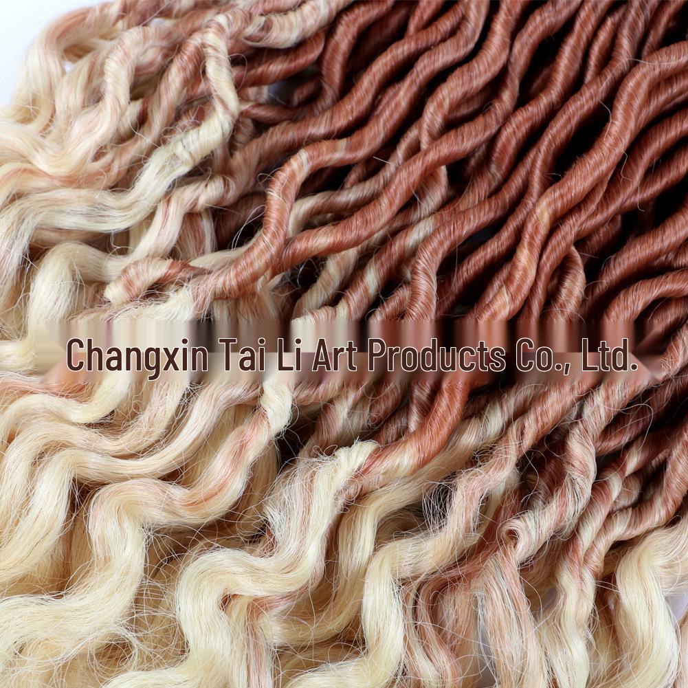 Farbverlauf Lange Lockige Perücke - Afrikanisch Europäisch Amerikanisch Faux Locs Synthetische Faser Extensions