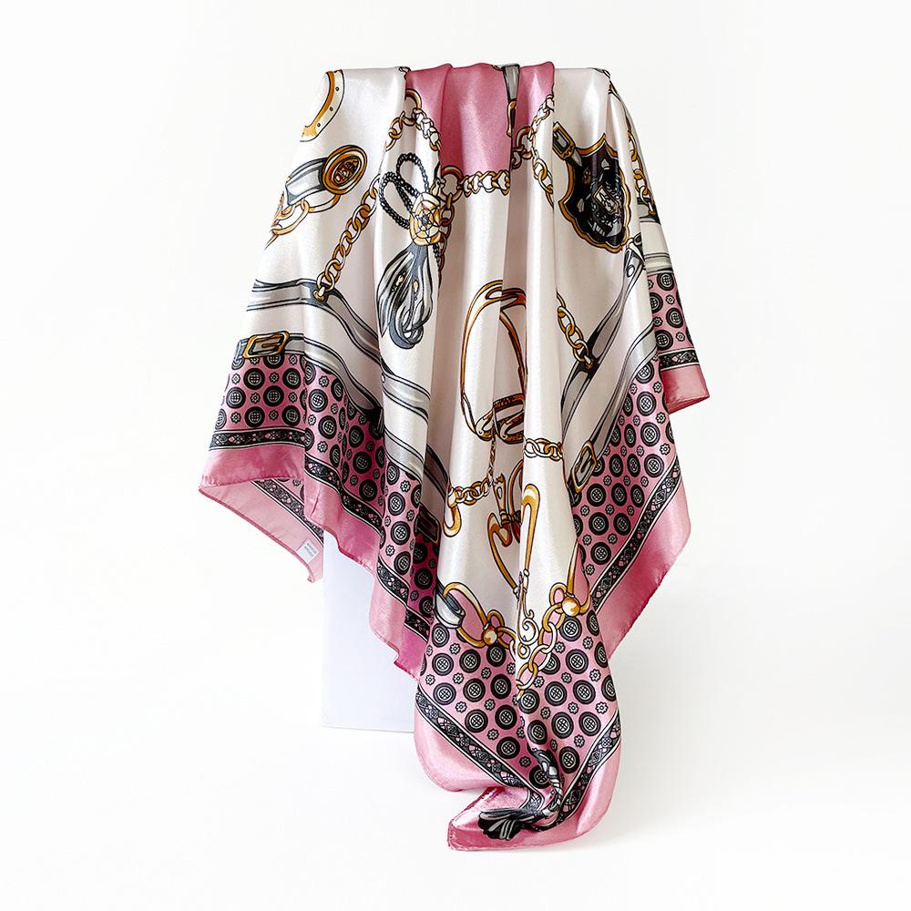 90Cm satin large square scarf headscarf new street retro simple bandanas