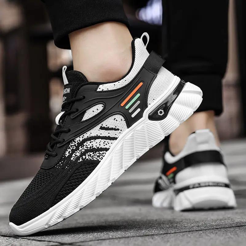 Fashion Breathable Cushioned Insole Thick Platform Male Sports Shoes Walking Stylish Comfortable Wide Lightweight Men's Casual Sneakers