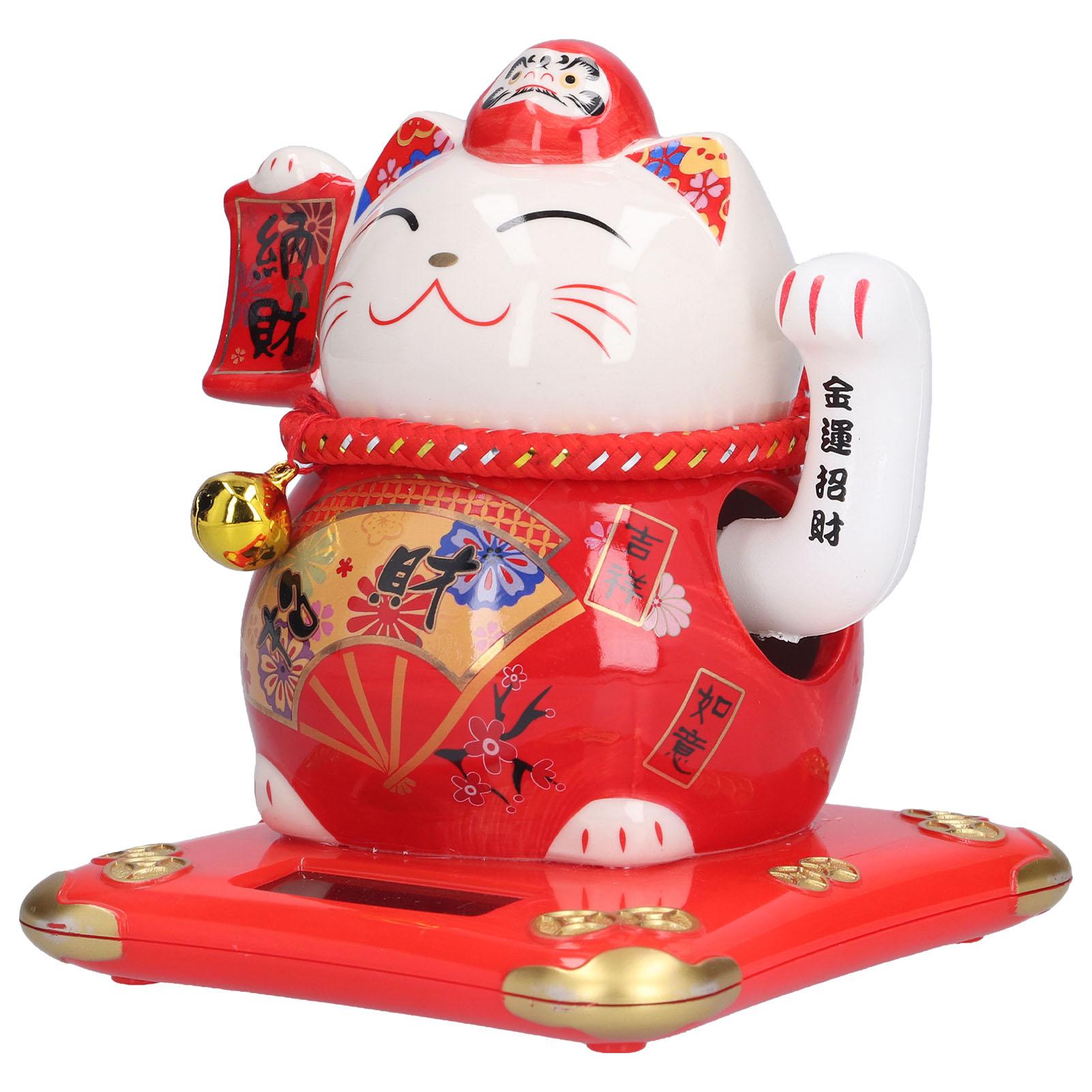 

6in Fortune Cat Ceramic Waving Lucky Cat Ornament Home Decoration for Bedroom Car OfficeType 1