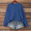 Women's Fashionable Solid Color Round Neck Long Sleeved Sports Casual Pullover Sweatshirt Top