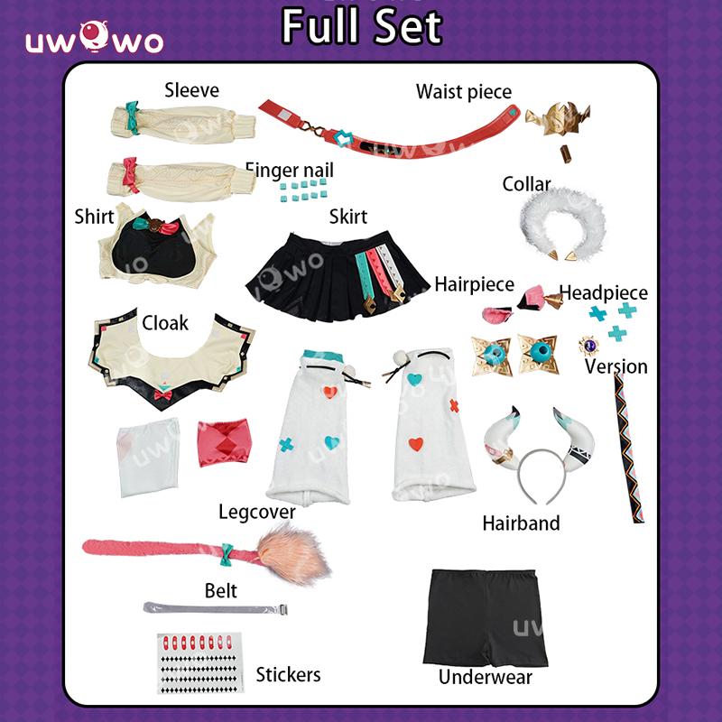 Serie Cosplay Collab Varesa UWOWO: Costume Cosplay Varesa del Gioco Genshin Impact Con Copricapo Costume di Halloween